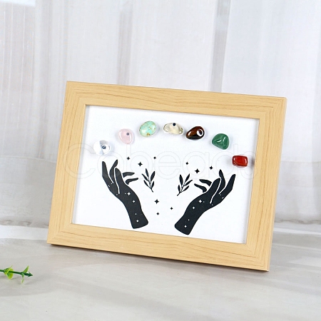 Natural & Synthetic Gemstone and Wooden Picture Frame PW-WG844A8-04-1