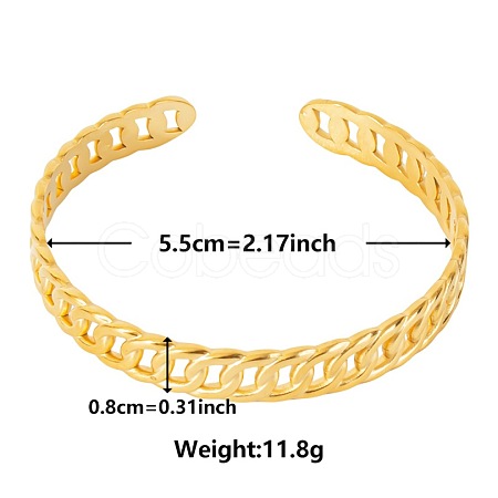 Elegant and Stylish Design Curb Chain Shape 304 Stainless Steel Cuff Bangles for Women YM3524-2-1