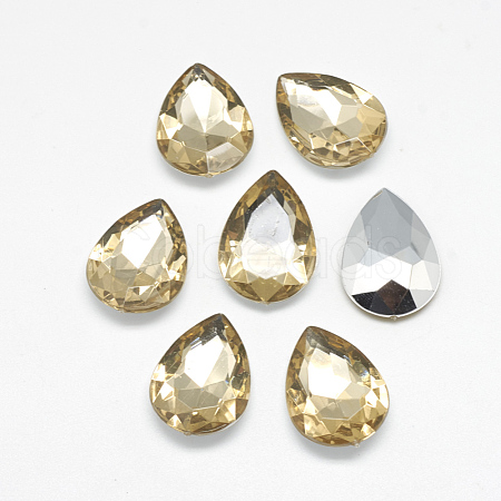 Acrylic Rhinestone Pointed Back Cabochons GACR-Q013-13x18-12-1