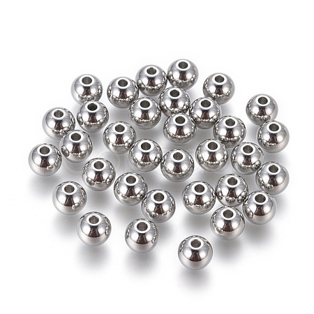 Stainless Steel Beads Round Stainless Steel Color Mm Hole Mm Cobeads Com