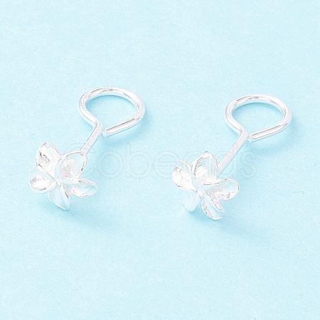 Tiny Sakura 999 Fine Silver Stud Earrings EJEW-I260-33S-1