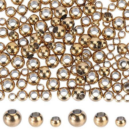 SUNNYCLUE 150Pcs 3 Styles 304 & 202 Stainless Steel Rondelle Spacer Beads STAS-SC0006-91-1