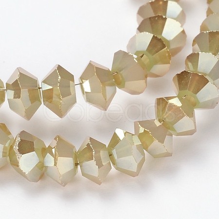 Full Rainbow Plated Faceted Bicone Glass Bead Strands EGLA-J102-FR11-1
