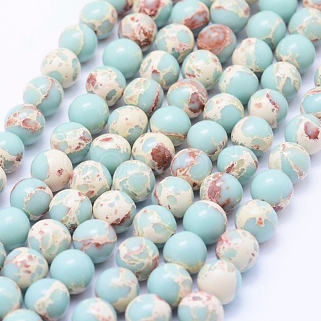 Synthetic Imperial Jasper Beads Strands G-F531-14mm-H03-1