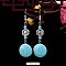 Turquoise Dangle Earrings for Women, Round