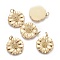 Ion Plating(IP) 304 Stainless Steel Pendants, with Jump Ring, Flower, Golden, 22x20x2.5mm, Hole: 3.4mm