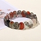 Natural Bloodstone Oval Bead Stretch Bracelets for Men Women, Inner Diameter: 2-3/8 inch(6cm)