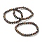 Natural Tiger Eye Beaded Stretch Bracelets, Round, Beads: 6~6.5mm, Inner Diameter: 2-1/4 inch(5.55cm)