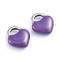 304 Stainless Steel Charms, Enamelled Sequins, Lock, Stainless Steel Color, Purple, 11x9.5x3.5mm, Hole: 3.5x2.5mm