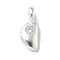 925 Sterling Sliver Cubic Zirconia Moon Charms, 925 Sterling Silver Plated, Clear, 8.5x3.5x2mm, Hole: 1.5mm