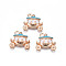 Alloy Enamel Pendants, Cadmium Free & Lead Free, Car, Light Sky Blue, 14.5x16x4mm, Hole: 1.6mm