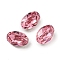 Glass Rhinestone Cabochons, Flat Back & Back Plated, Faceted, Oval, Rose, 6x4x3mm