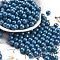 Baking Paint Glass Seed Beads, Round, Steel Blue, 6mm, Hole: 0.9mm, about 1500pcs/pound