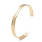 Rack Plating Brass Open Cuff Bangles for Women, Word Love Bangle, Golden, Inner Diameter: 2-3/8 inch(5.9cm)