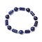 Natural Lapis Lazuli Round Beaded Stretch Bracelets for Women, wiht CCB Plastic Beads, Inner Diameter: 2 inch(5.1cm)