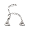 Brass Micro Pave Cubic Zirconia Chain Extender, Triangle, Platinum, 25mm