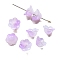 Handmade Lampwork Beads Cap, 6-Petal, Flower, Lilac, 12x7mm