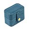 Imitation Leather Ring Organizer Storage Cases, Rectangle, Steel Blue, 6x4x4.5cm