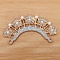 Crown Alloy Enamel Hair Finding, for DIY Jewelry Accessories for Women Girl, Light Grey, 75x45mm