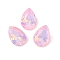 Glass Cabochons, Faceted, Teardrop, Pearl Pink, 10x7x4mm, 72pcs/set