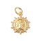 Brass Micro Pave Clear Cubic Zirconia Charms, with Jump Ring, Real 18K Gold Plated, Sun, 14x11.5x2mm, Hole: 3mm