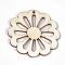 Undyed Wood Big Pendants, Flower, Creamy White, 50x50x2~2.5mm, Hole: 2mm