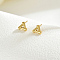 Real 18K Gold Plated Elegant Vintage Casual Fashion Stainless Steel Triangle Stud Earrings for Women