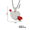 Alloy Crystal Rhinestone Heart Cupid Arrow Pendant Necklaces for Fashionable Couples, Platinum, 23.62 inch(60cm)