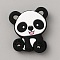 Panda Silicone Beads, DIY Nursing Necklaces and Bracelets Making, Chewing Pendants For Teethers, Gray, 28.5x24x6.5mm, Hole: 2mm