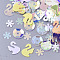 Ornament Accessories, PVC Plastic Paillette/Sequins Beads, Snowflake & Swan & Flat Round, Mixed Color, 5~8x4.5~8x0.4mm, Hole: 1.2mm