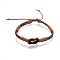 Cowhide Leather Cords Bracelets, with Cotton Cord, Coconut Brown, 2-3/8 inch~2-7/8 inch(6~7.3cm)