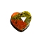 Natural Unakite Charms, Faceted, Heart Charm, 13x13x6mm