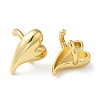 Rack Plating Brass Heart Cuff Earrings for Women EJEW-Z019-12G-2