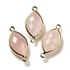 Natural Rose Quartz Faceted Connector Charms G-K347-03G-13-1