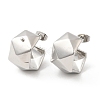 Brass Faceted Round Stud Earrings EJEW-K248-05P-1