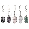 304 Stainless Steel Chain Pouch Natural Gemstone Pendant Decorations HJEW-JM01888-01-1