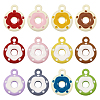 24Pcs 12 Colors Frosted Painted Colored Alloy Pendants FIND-TA0003-24-9