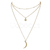 Brass Cable & Satellite Chains 3 Layer Necklaces NJEW-JN04499-1
