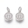Eco-Friendly Brass Micro Pave Cubic Zirconia Charms ZIRC-J021-18-RS-2