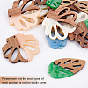 SUPERFINDINGS DIY 6 Pairs Leaf and Flower Wood Earring Makings DIY-FH0002-02-4