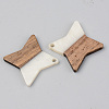 Opaque Resin & Walnut Wood Pendants RESI-S389-011A-C04-2