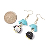 Synthetic Turquoise Dangle Earrings EJEW-MZ00254-3