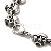 304 Stainless Steel Skull Link Chain Bracelets BJEW-E094-09AS-3