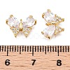 Brass Micro Pave Clear Cubic Zirconia Charms KK-T073-23G-3