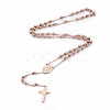 304 Stainless Steel Rosary Bead Necklaces NJEW-F240-02RG-1