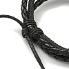 Braided PU Leather & Waxed Cords Triple Layer Multi-strand Bracelets BJEW-P329-08A-P-3