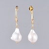Natural Baroque Pearl Keshi Pearl Dangle Earrings EJEW-JE03829-02-3