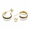 Semicircular Brass Micro Pave Clear Cubic Zirconia Half Hoop Earrings EJEW-T046-21A-NF-3