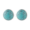 Gemstone Dome/Half Round Stud Earrings for Women EJEW-JE04801-6