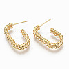 Brass Half Hoop Earrings KK-R117-018-NF-2